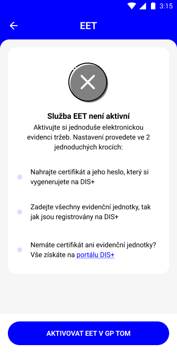 eet not activated